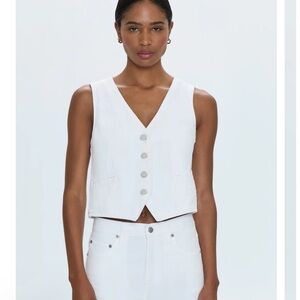 NWT Pistola Vero Denim White Vest